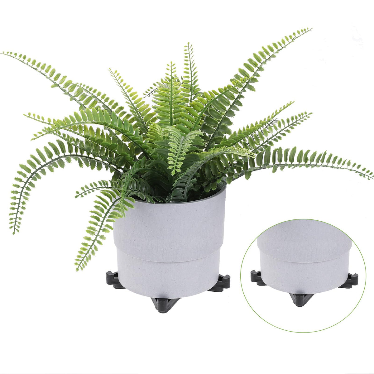 Hariendny PP-plastic planter foot pad withstands weather and wear.