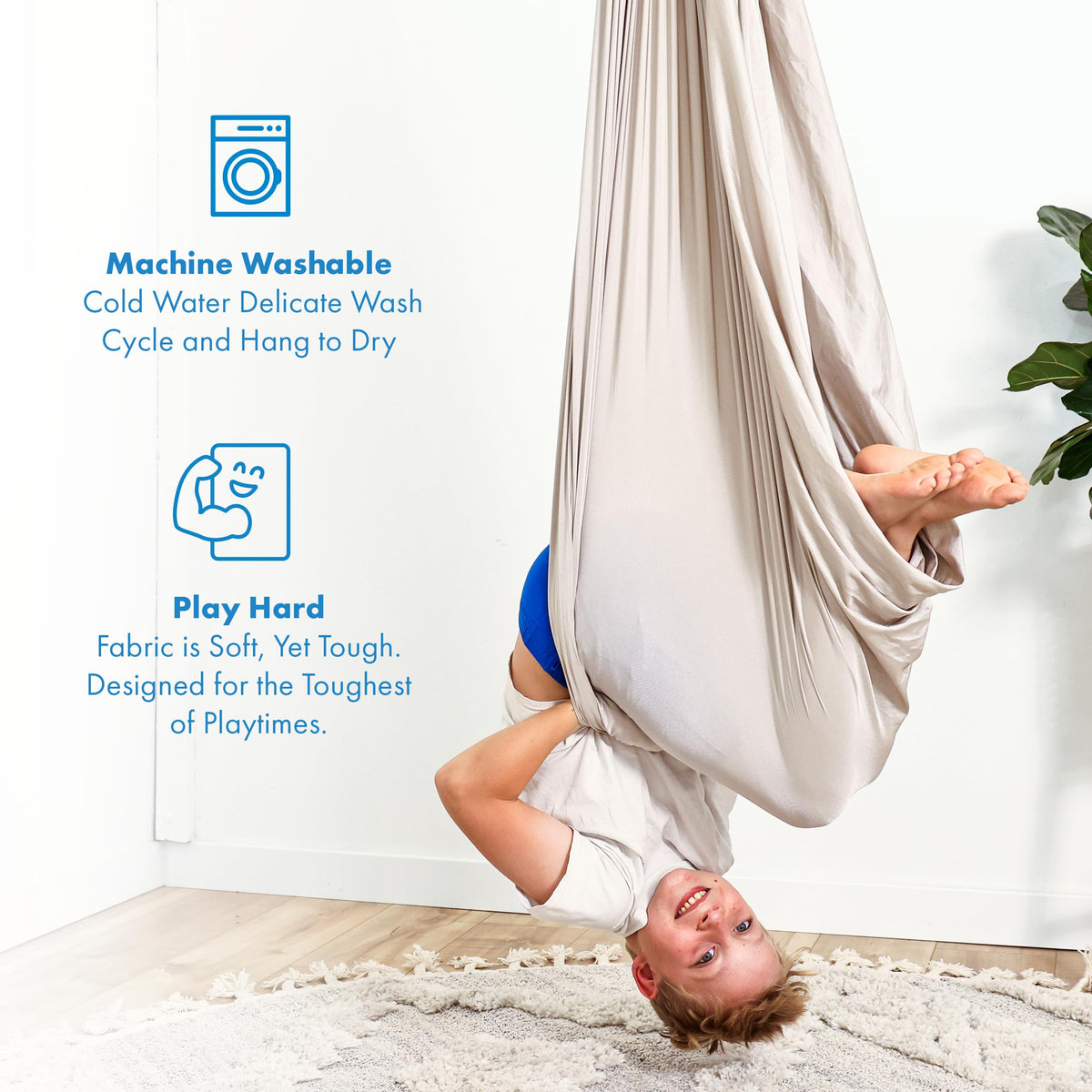 Harkla Sensory Swing gray hug-like calming effect for sensory seekers.