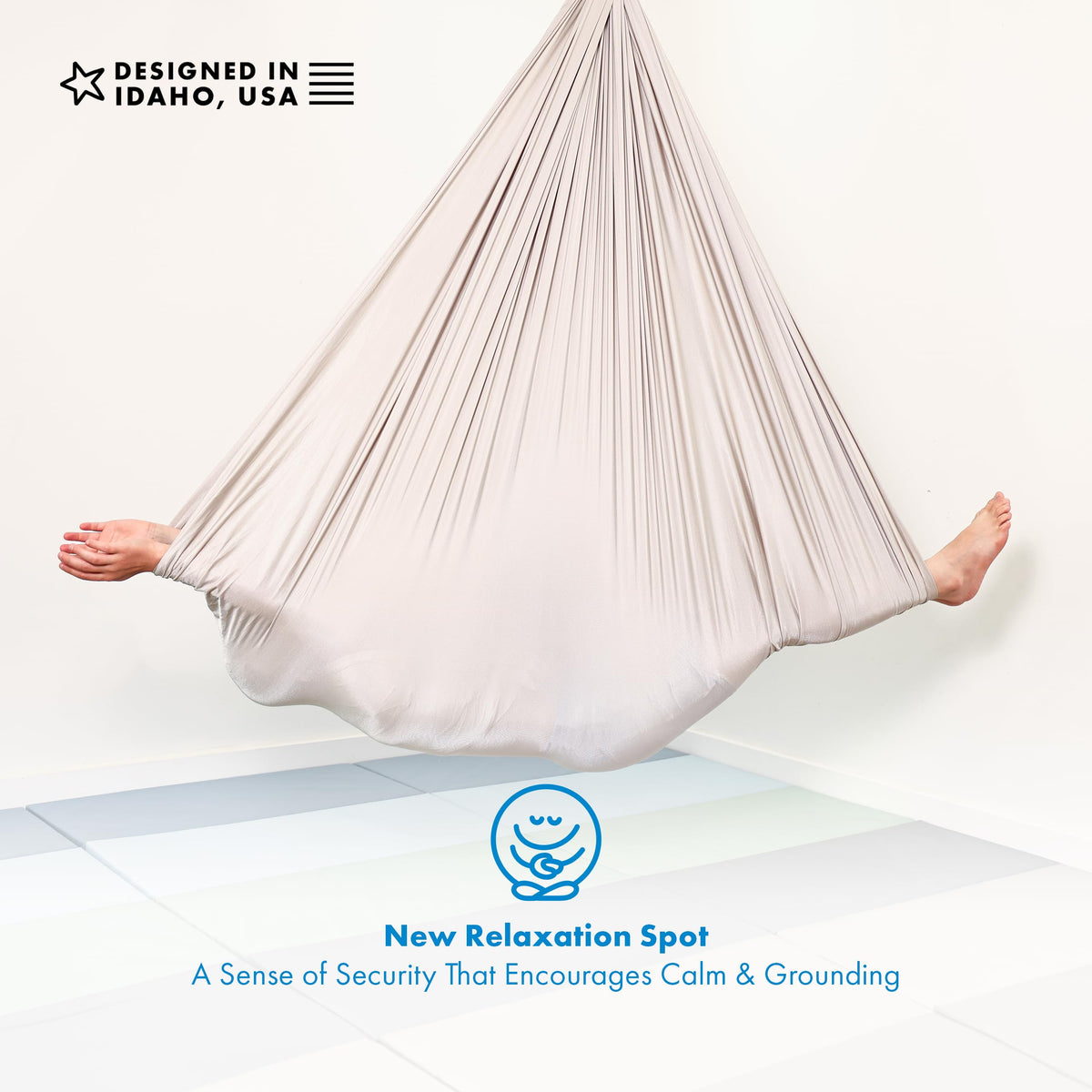 Harkla Sensory Swing gray supports calming activities and safe play.
