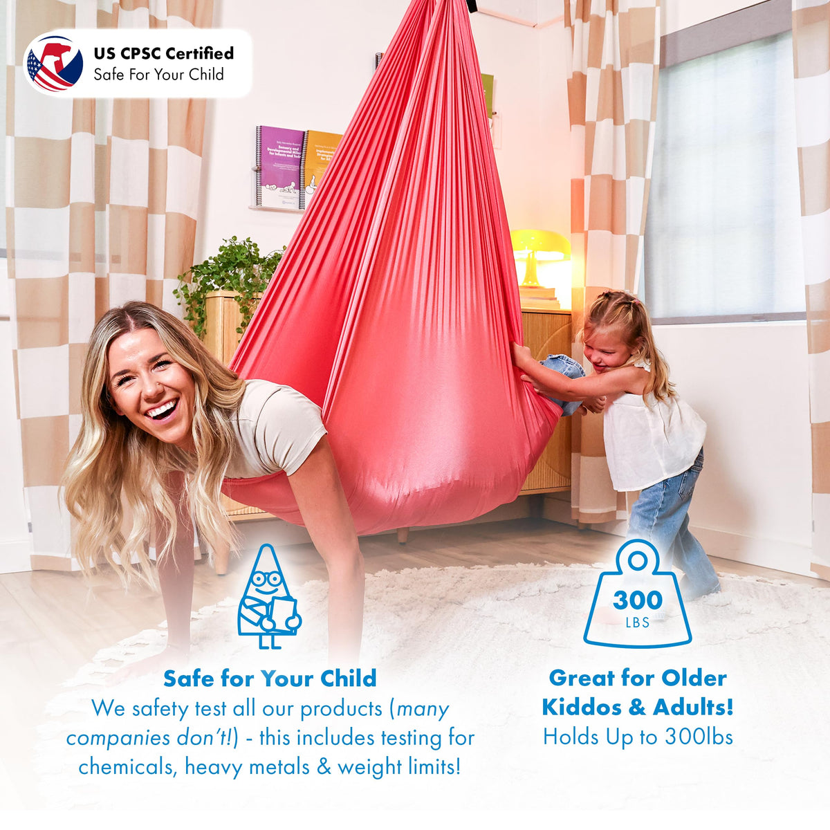 Harkla sensory swing with heavy-duty hardware for durable indoor outdoor setups.