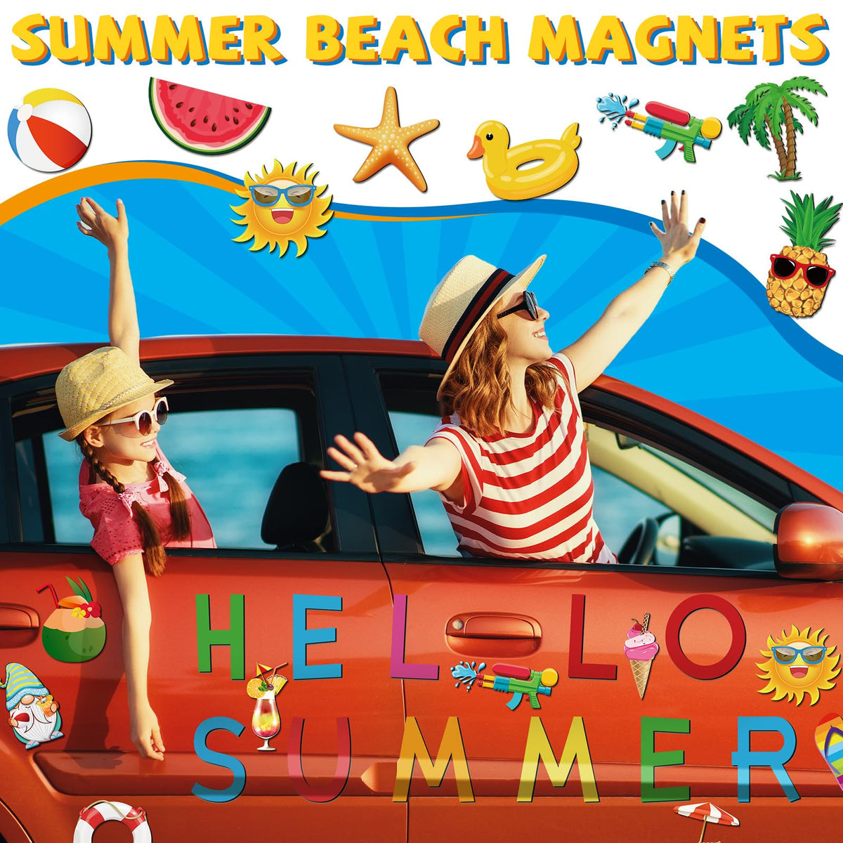 Harloon Hello Summer flamingo magnet adds playful tropical flair