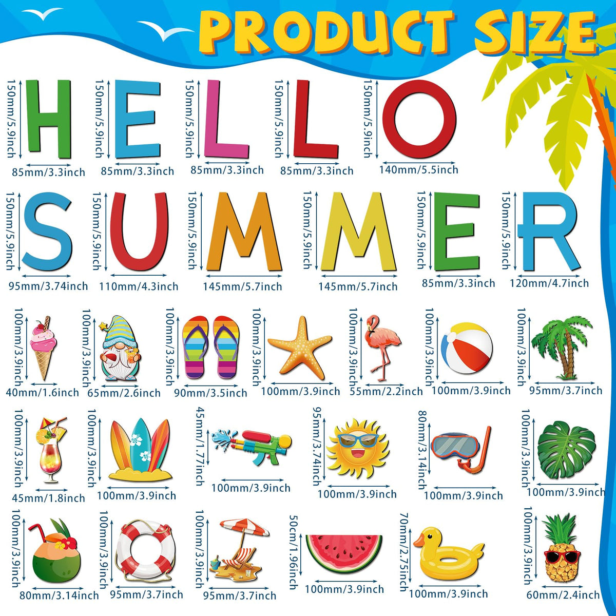 Harloon Hello Summer palm tree magnet elevates metal surfaces