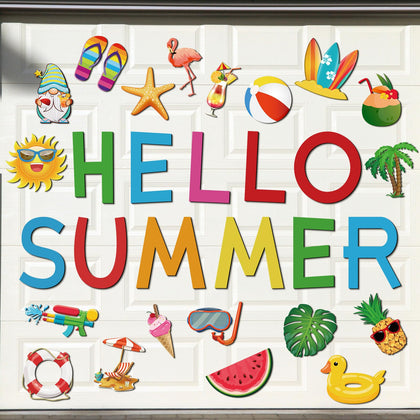 Harloon Hello Summer sun magnet for vibrant garage decor