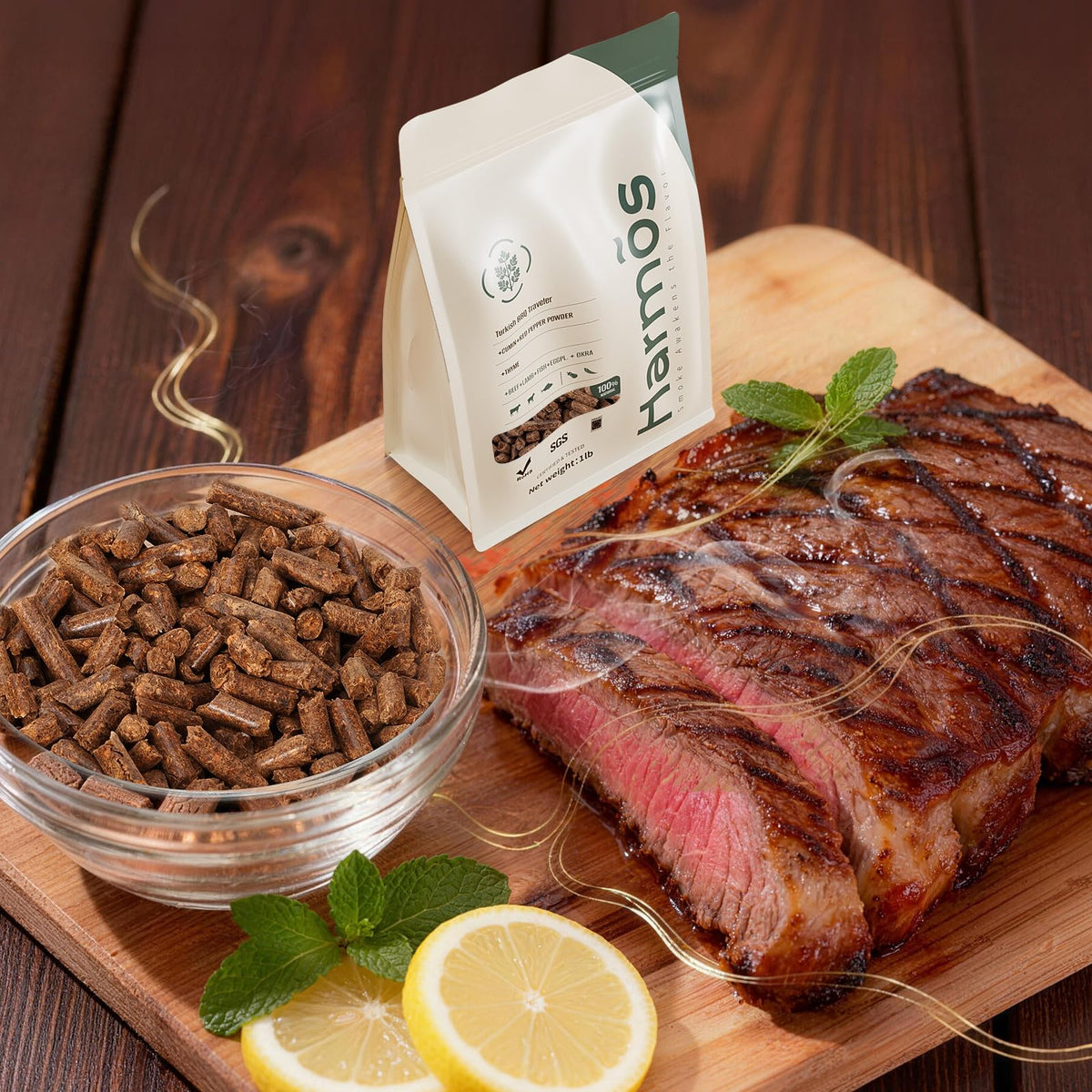 Harmos 4-Wood pellets variety flavors collection, perfect for enhancing flavor at home.