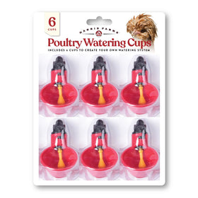 Harris Farms Watering Cups in a chicken coop providing steady water supply