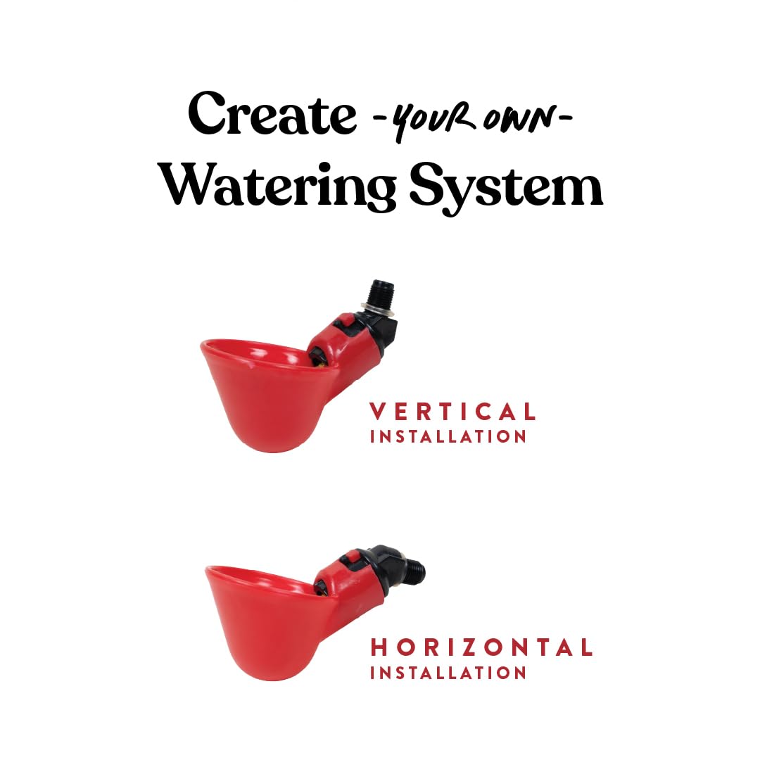 Harris Farms Watering Cups attached to a bucket for quick, simple setup
