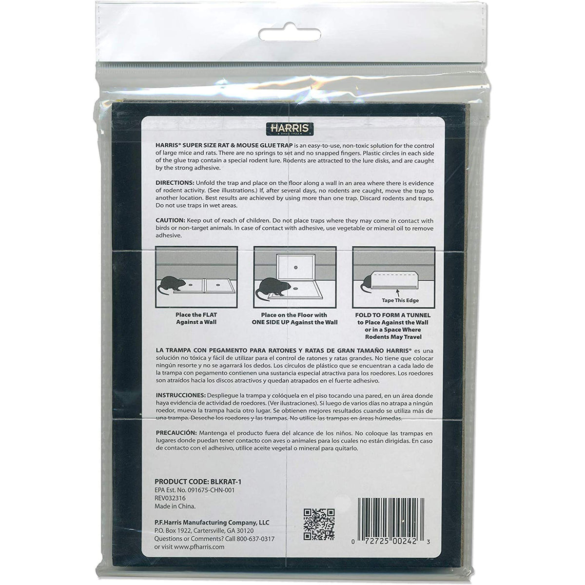 Captured rat with Harris 2-pack in use