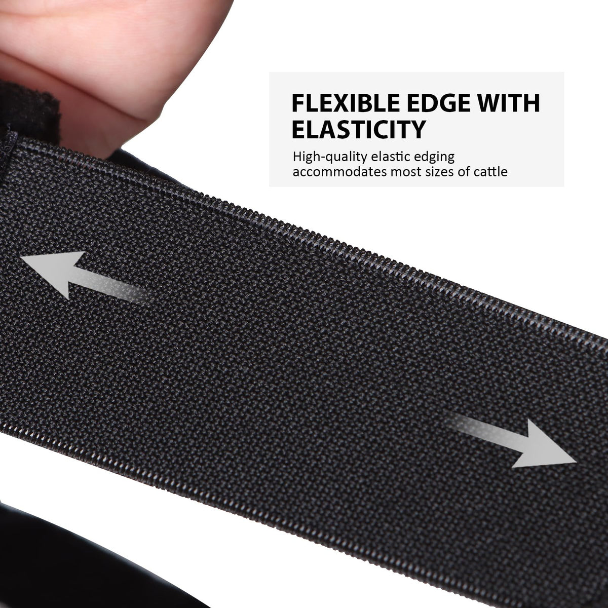 Harrison Howard adjustable elastic fit ensures snug sizing for cattle
