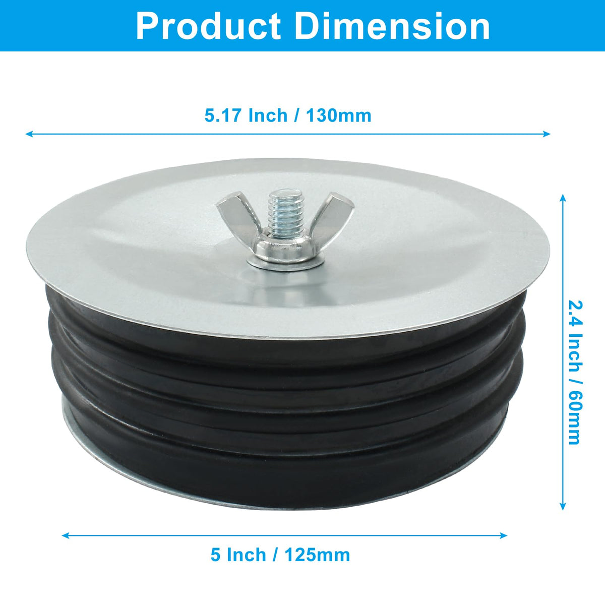 HARSKIYER sewer cleanout cap materials rubber and metal form a reliable seal.