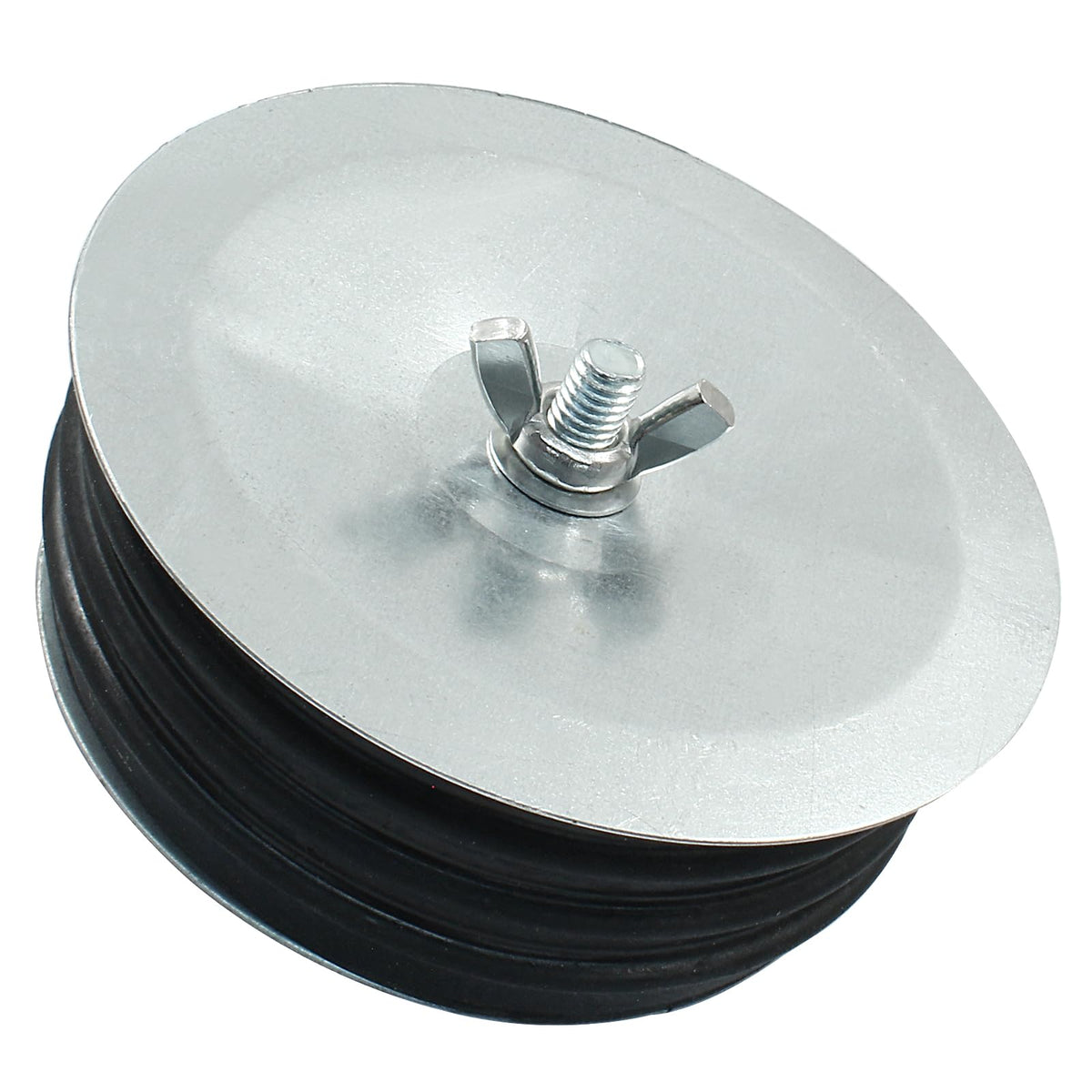 HARSKIYER sewer cleanout cap wing nut closeup highlights durable metal.