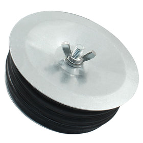 HARSKIYER sewer cleanout cap wing nut closeup highlights durable metal.
