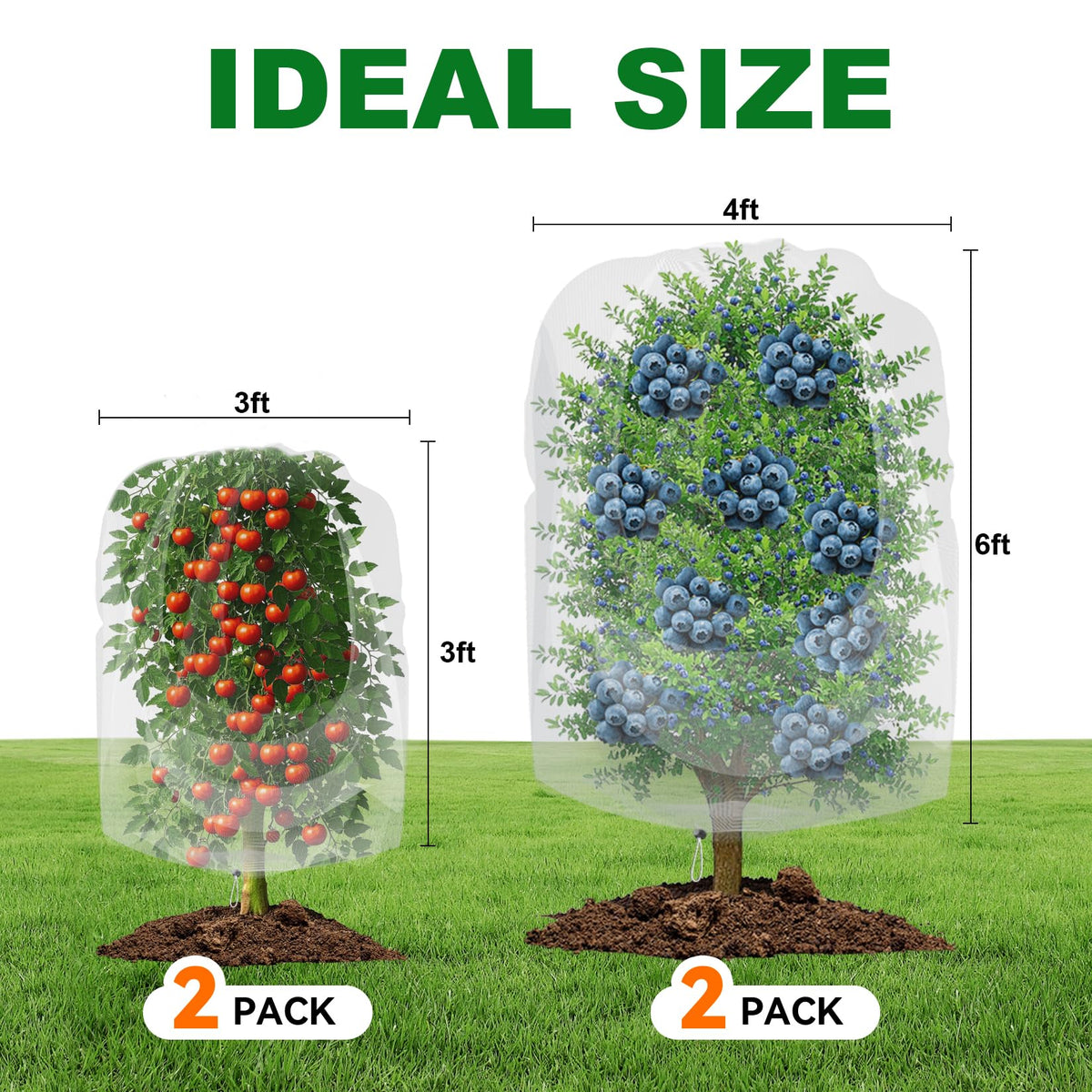 Haru Haru drawstring netting secures around hanging baskets and potted plants.