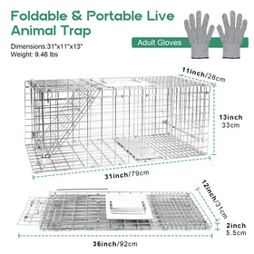 HARVANCO humane live trap ready for quick assembly and use.