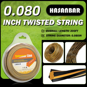 Hasanbar 0.080-inch line close-up showing rugged texture for reliable cutting