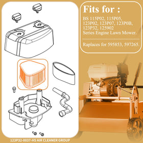 HASME air filter for Briggs & Stratton 115P02, compatibility highlight ensures easy replacement.