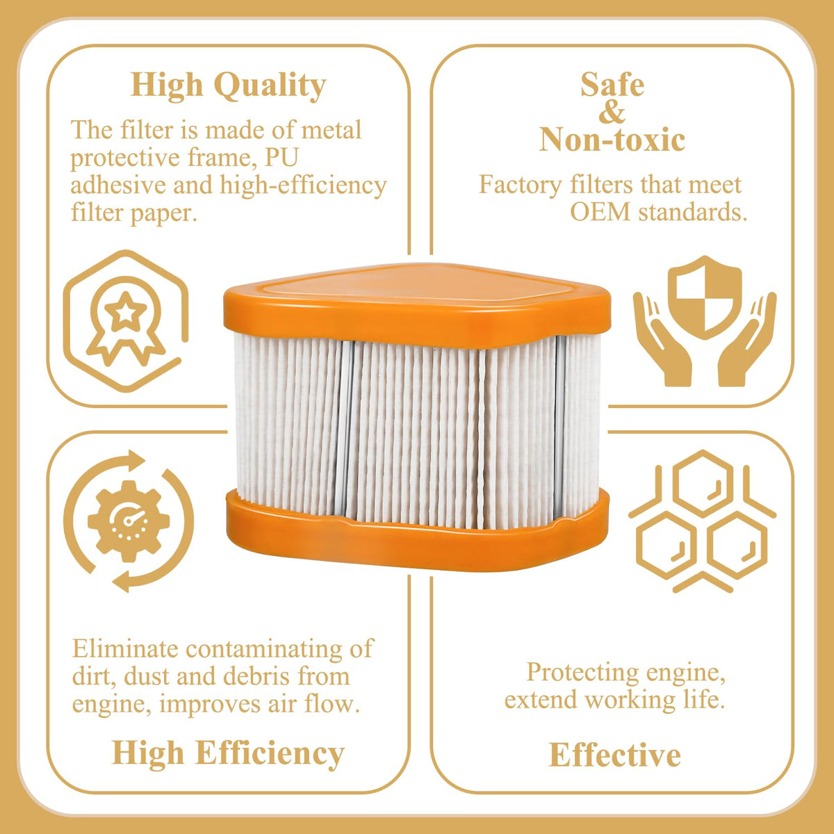 HASME air filter for Briggs & Stratton 115P05, compatibility ensures quick installation.