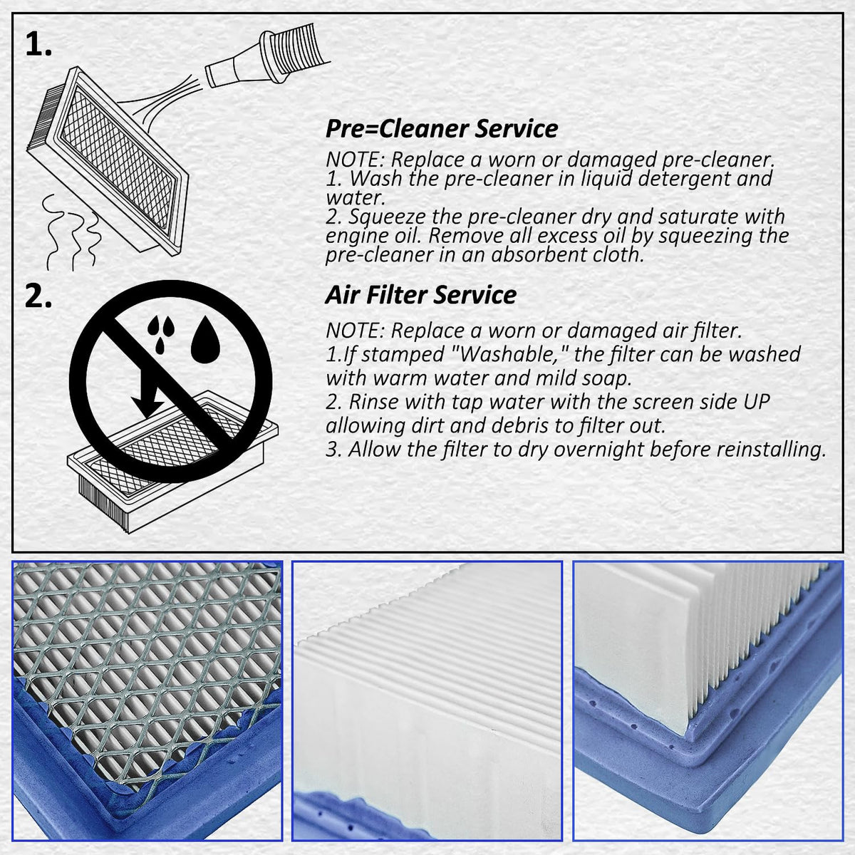 HASME air filter cartridge for Briggs Stratton 176400 promotes durable dust filtration