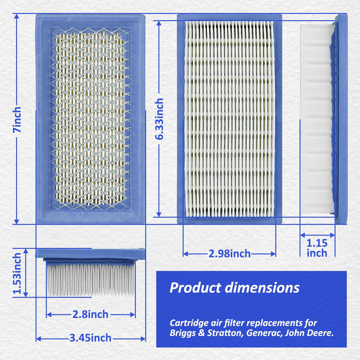 HASME air filter cartridge for Briggs Stratton 19B400 enables reliable filtration
