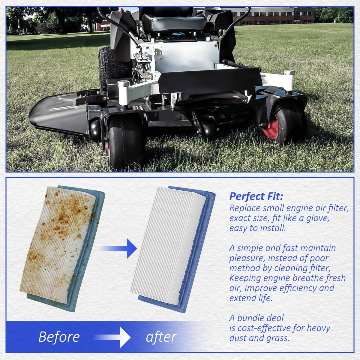HASME air filter cartridge for Briggs Stratton 19F400 offers easy maintenance and replacement