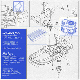 HASME air filter cartridge for Generac 0691643 keeps intake clean and efficient