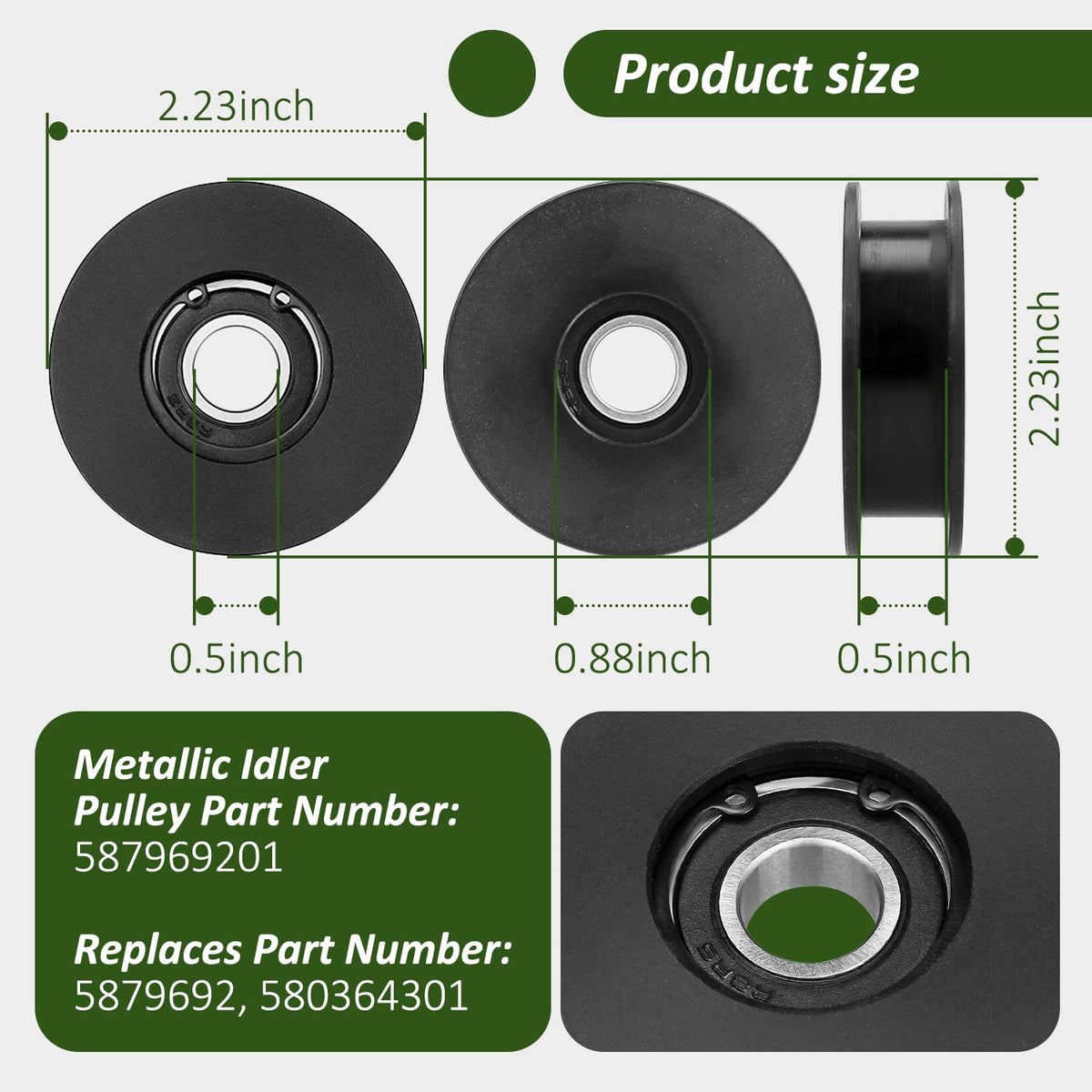 HASME idler pulley replacement for LC221RH promotes reliable operation in demanding yards