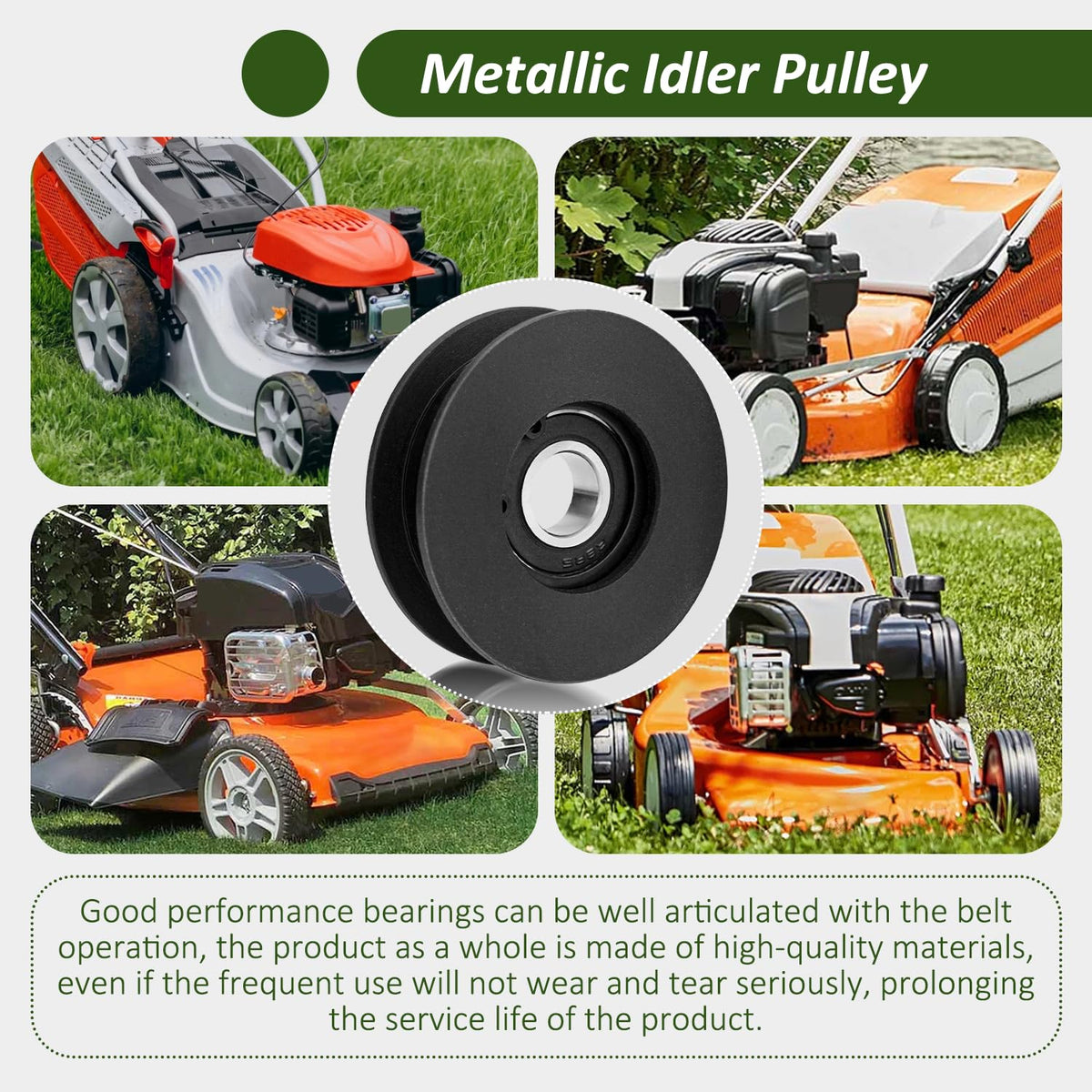 HASME idler pulley for PR675AWD/PR725Y22RP supports consistent belt tracking
