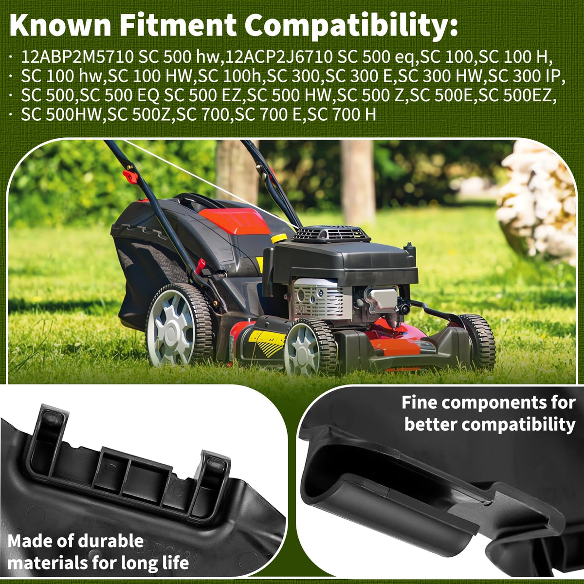 HASMX chute installed on a lawn mower in use demonstrating fit