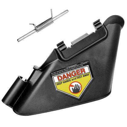 HASMX side discharge chute angle view for compatible mowers