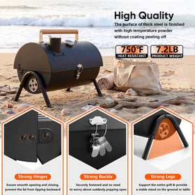 HaSteeL 117-square-inch grilling area fits burgers, skewers, and veggies.