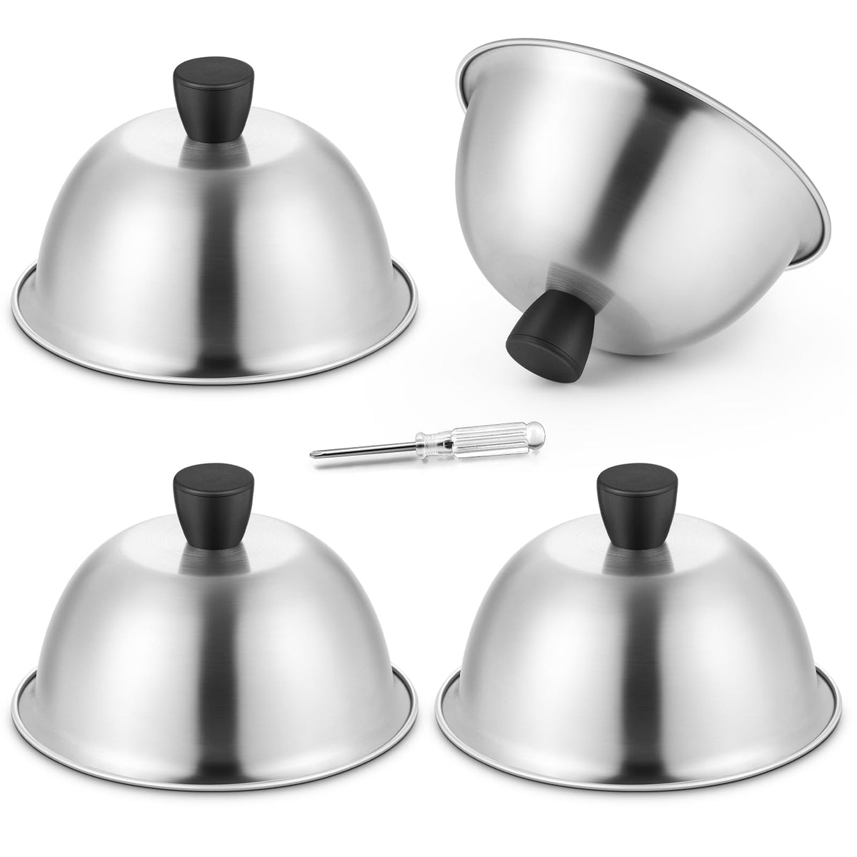 HaSteeL 6-inch melting dome lid set for cheese melt and splatter control