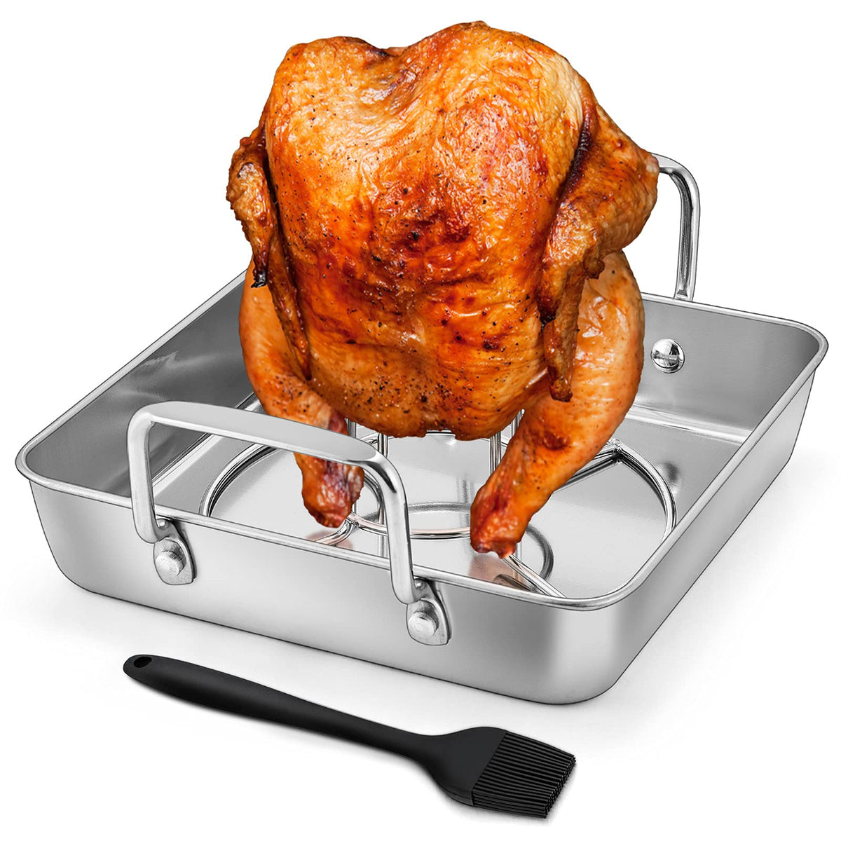 HaSteeL beer can chicken holder stand for juicy poultry