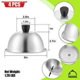 Close-up of brushed stainless steel HaSteeL dome lid showing durability