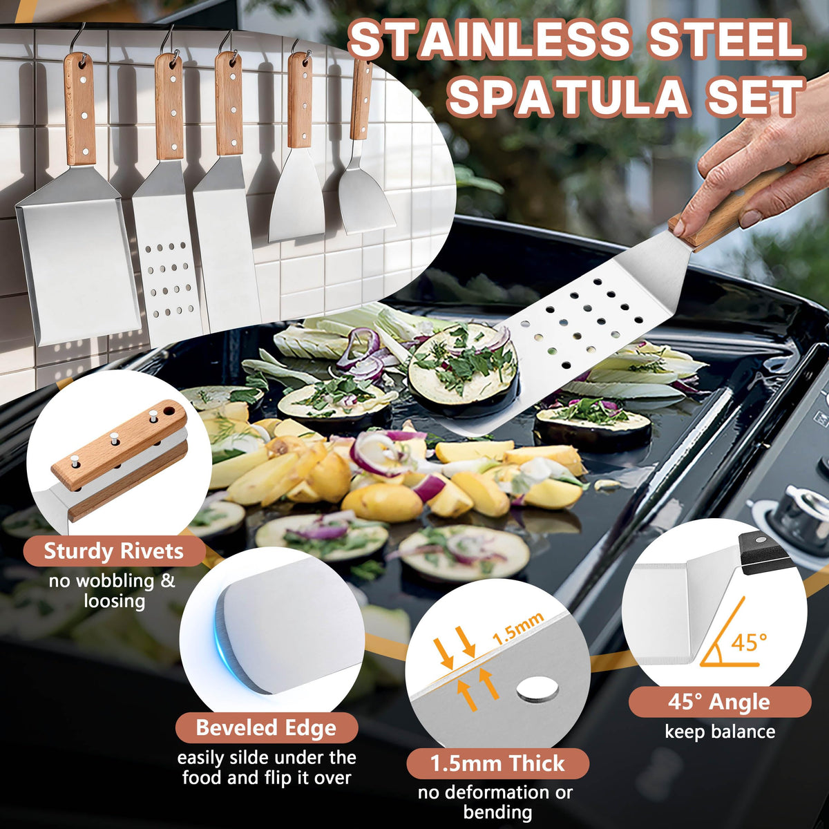 HaSteeL cast iron press for uniform searing on teppanyaki surfaces