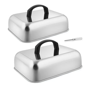 HaSteeL cheese melting dome in rectangular 9x7 cover shaping heat and melt