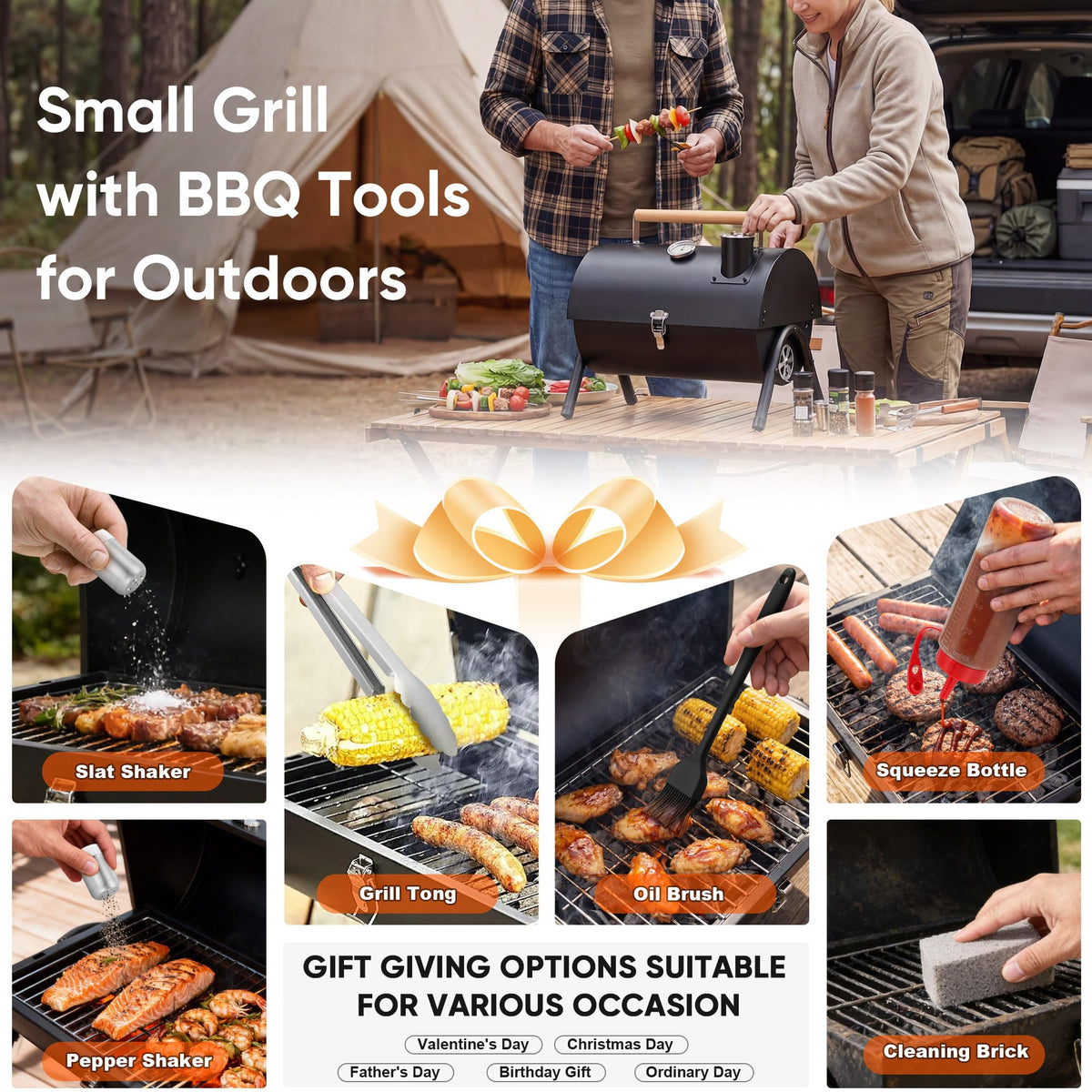 HaSteeL compact tabletop grill featuring a sturdy frame for easy outdoor meals.