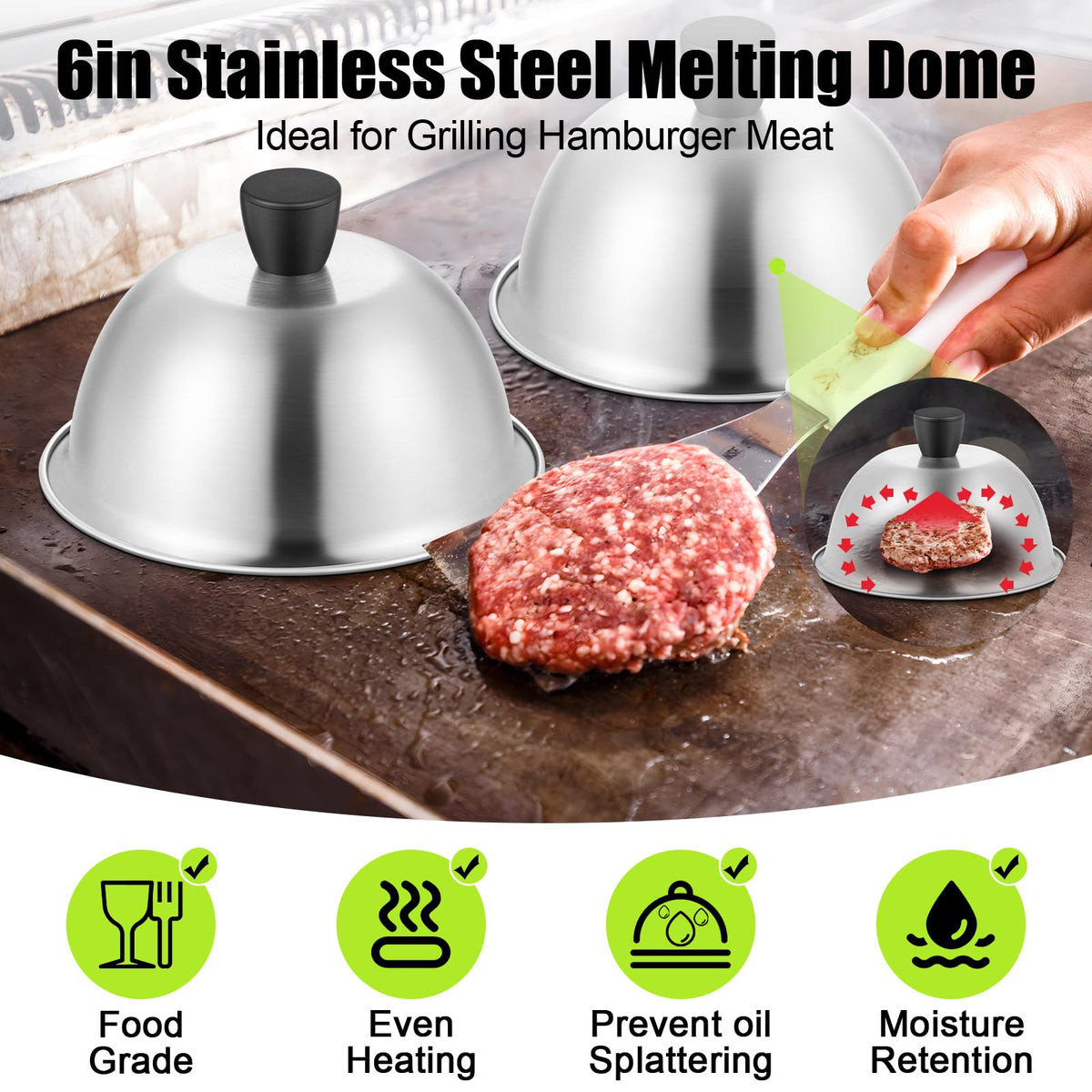 HaSteeL dishwasher-safe griddle lid helps quick cleanup after grilling teppanyaki