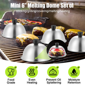 HaSteeL 6-inch dome lid on flat-top griddle for even heat