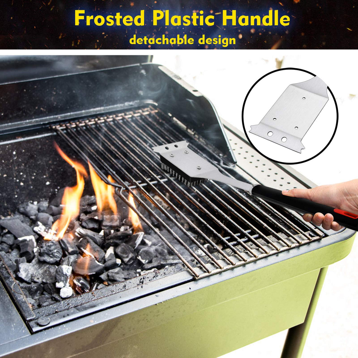 HaSteeL easy-assembly with screws for quick upgrade of your grill brush