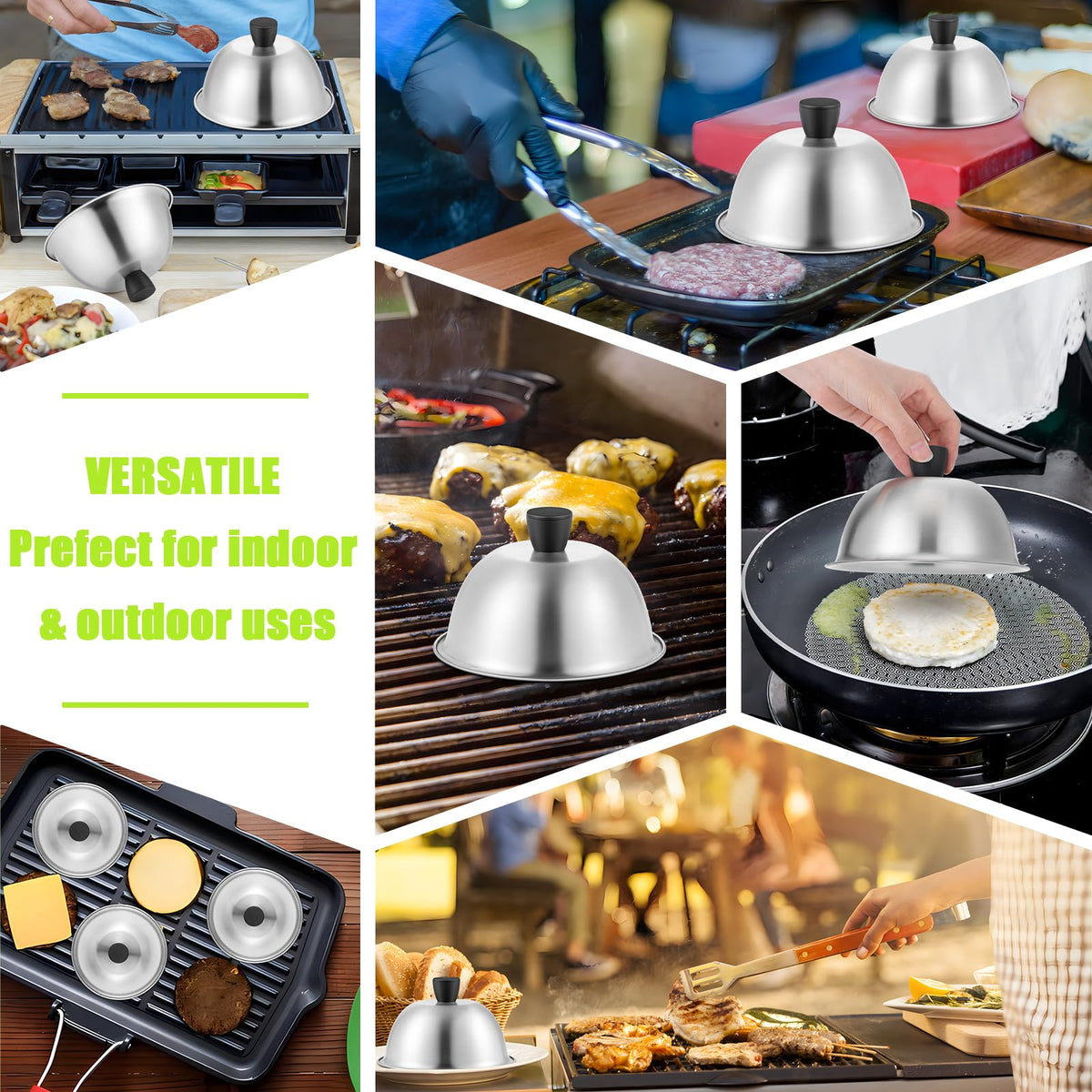 HaSteeL four-lid set neatly arranged on kitchen counter