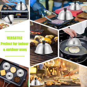 HaSteeL four-lid set neatly arranged on kitchen counter