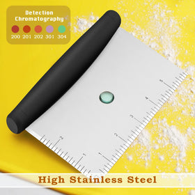 HaSteeL griddle scraper ergonomic handle ensures comfortable grip during chopping and cleaning.