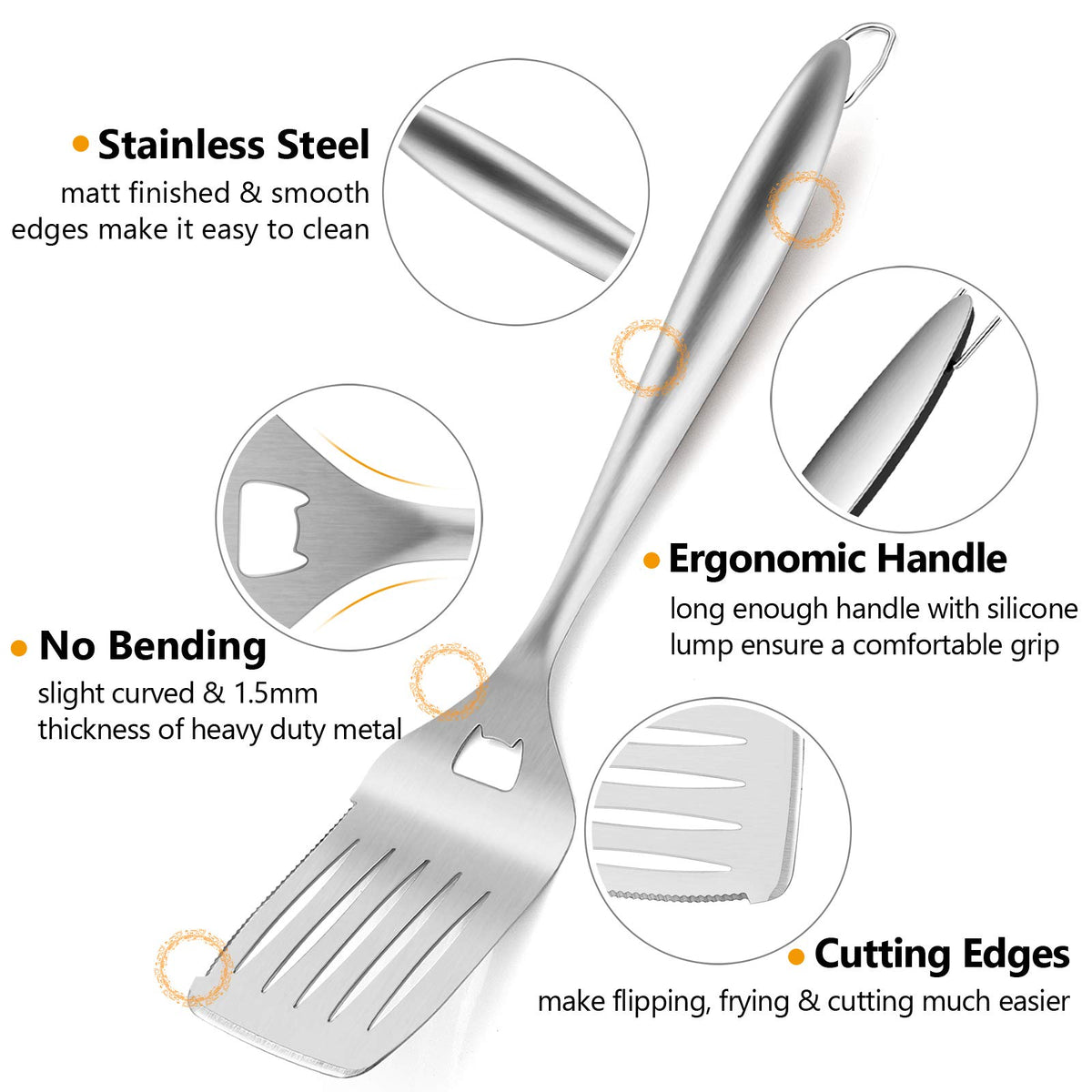 HaSteeL BBQ tong with long reach for safe flipping