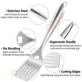 HaSteeL BBQ tong with long reach for safe flipping