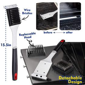 HaSteeL heatproof base construction resists high heat during grill maintenance