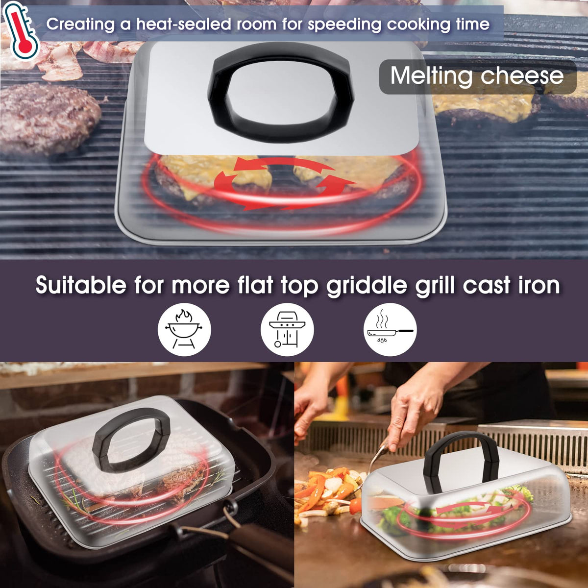 HaSteeL mirror-finish dome highlights sturdy metal surface