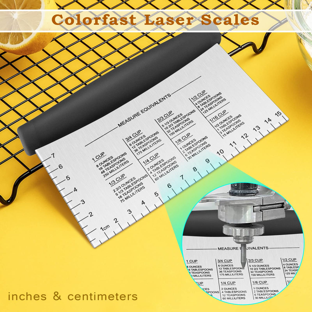 HaSteeL pastry cutter beveled edge aids clean slicing and transfer of doughs.