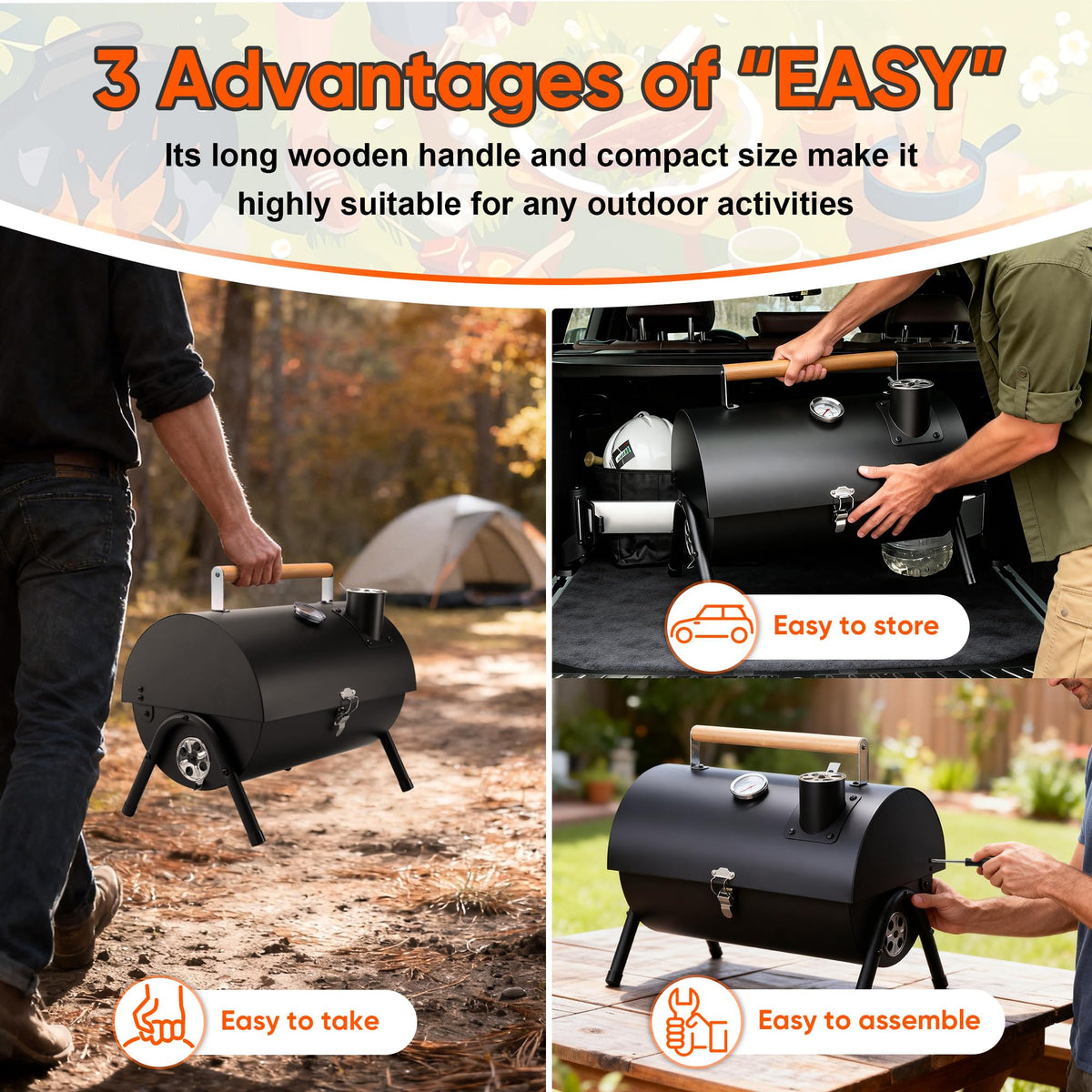 HaSteeL secure lid buckle enables safe transport during camping or beach trips.