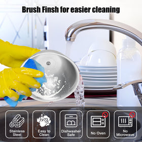 HaSteeL smooth-edge dome protects hands and prevents spills while cooking eggs and burgers