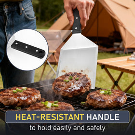HaSteeL 12-inch blade handles larger portions on teppanyaki or grill