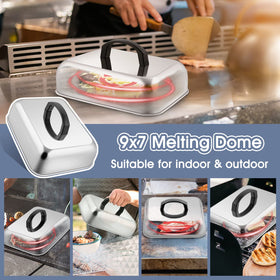 HaSteeL teppanyaki grill dome in use on flat top surface